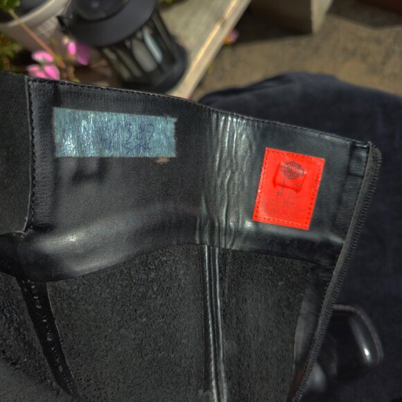 Women's Harley Davidson Tall Leather Boots Wide Leg with Zipper Closure Black - Picture 9 of 13
